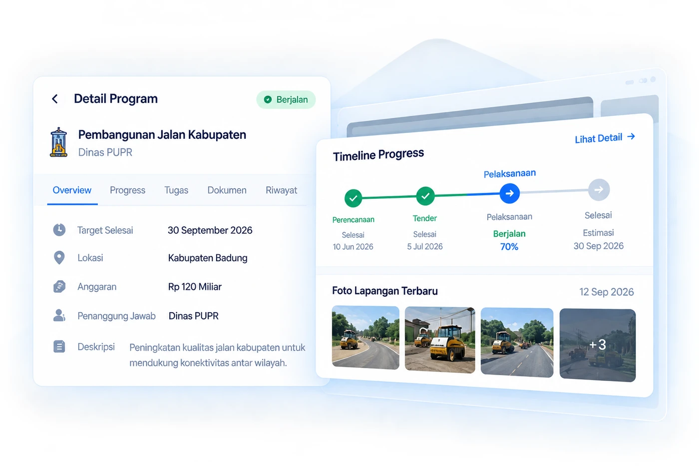 Government Program Tracker — detail program & timeline progress